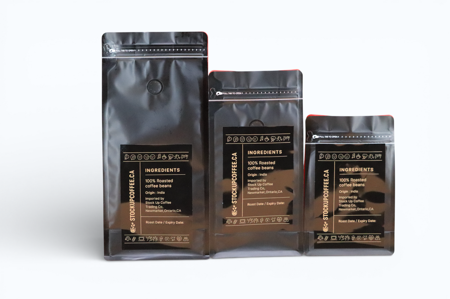 Rear view of Coffee bags from Stockup Coffee